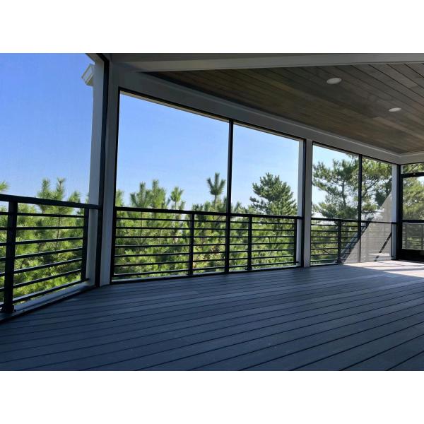 Flooring Mounted Customizable Aluminum U Channel Glass Railing for Frameless Design