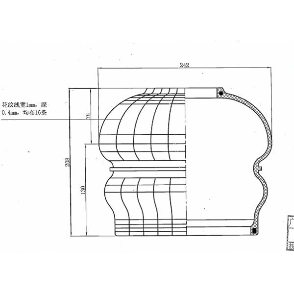 Natrul Rubber Bus Air Springs Twicepower Technology  VKNTECH V3000