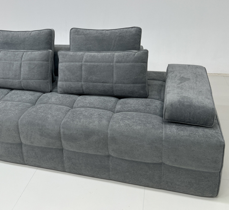 Custom Modular Fabric 35D Sponge Upholstered Reclining Sofa Bed Sectional Couch Compressed Sofa for Home Apartment Villa Modern