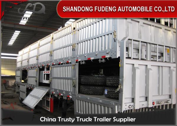 Side Wall Semi Trailer , 3 Axles 60Tons Cargo Truck Semi Trailer