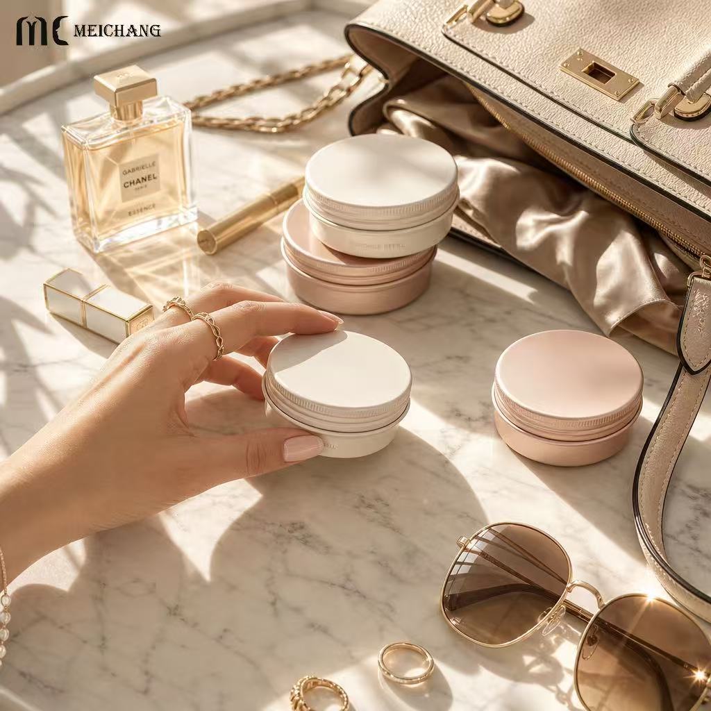 5-80g Refillable Round Aluminum Jar with Screw Lid for Solid Balm Packaging(MC-806)