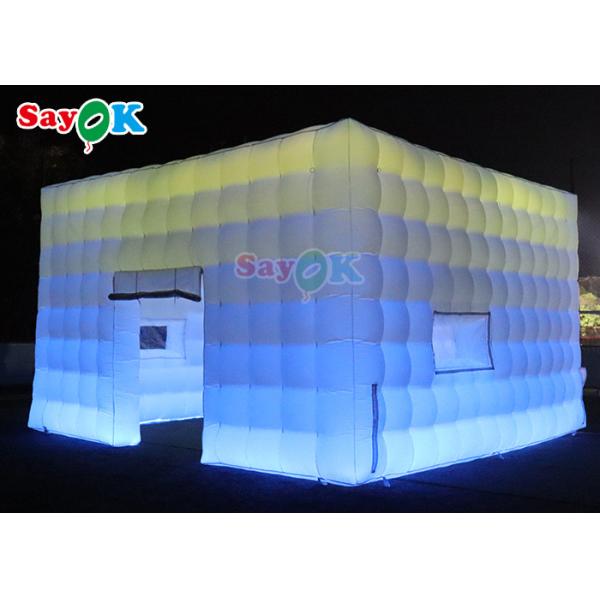 Custom Portable Black Inflatable Cube Tent Nightclub Party Bar Tent With Led Lighting Inflatable Lawn Tent