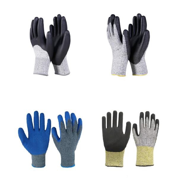 Отрежьте стекло нейлона ХППЭ устойчивых перчаток гибкое Бреатабле - покрытый латекс волокна