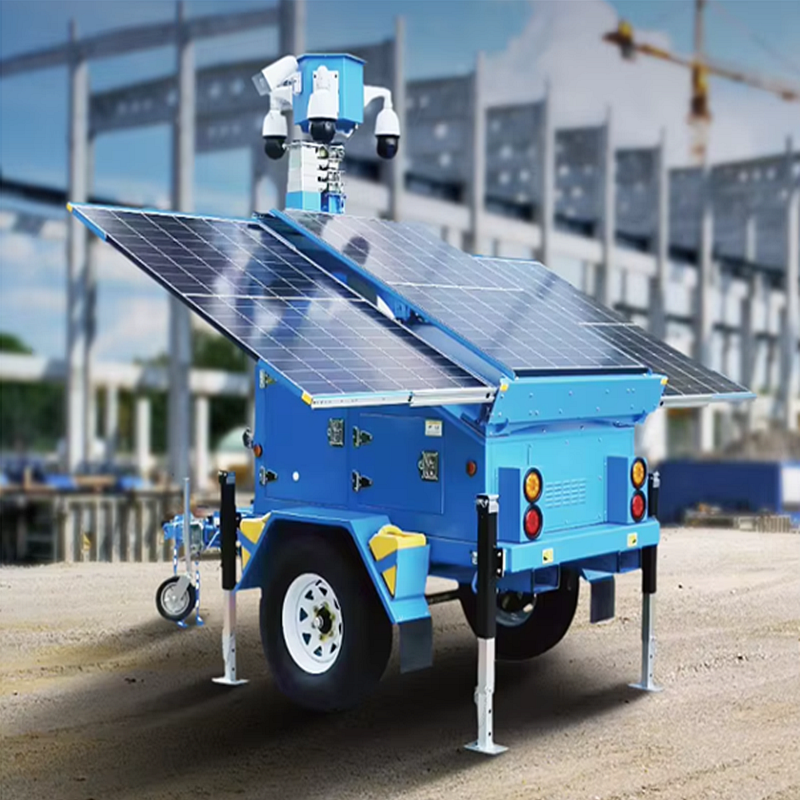 Automatic Lifting Mast Solar Light Tower Durable Using Portable Generator Light Tower