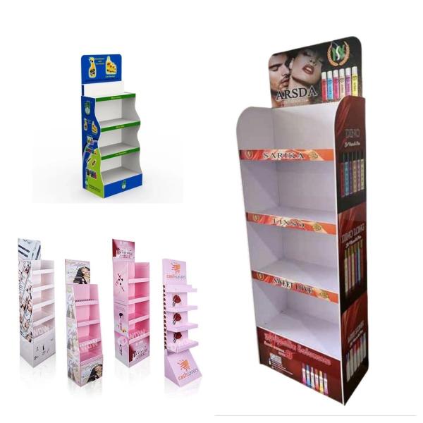 Gloss Custom Display Stands Racks Lamination Retail Store Floor Display Racks For Promotion