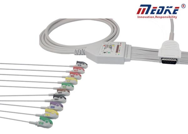 Undetachable AHA 0.9m Limb Undetachable Burdick 10 Lead Ecg Cable