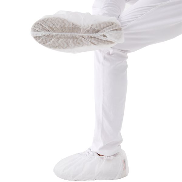 Hubei Haixin Thickening White Shoe Cover Hand Made Non-Woven Shoe Cover Disposable Shoe Integrated Forming Overshoes Wholesale