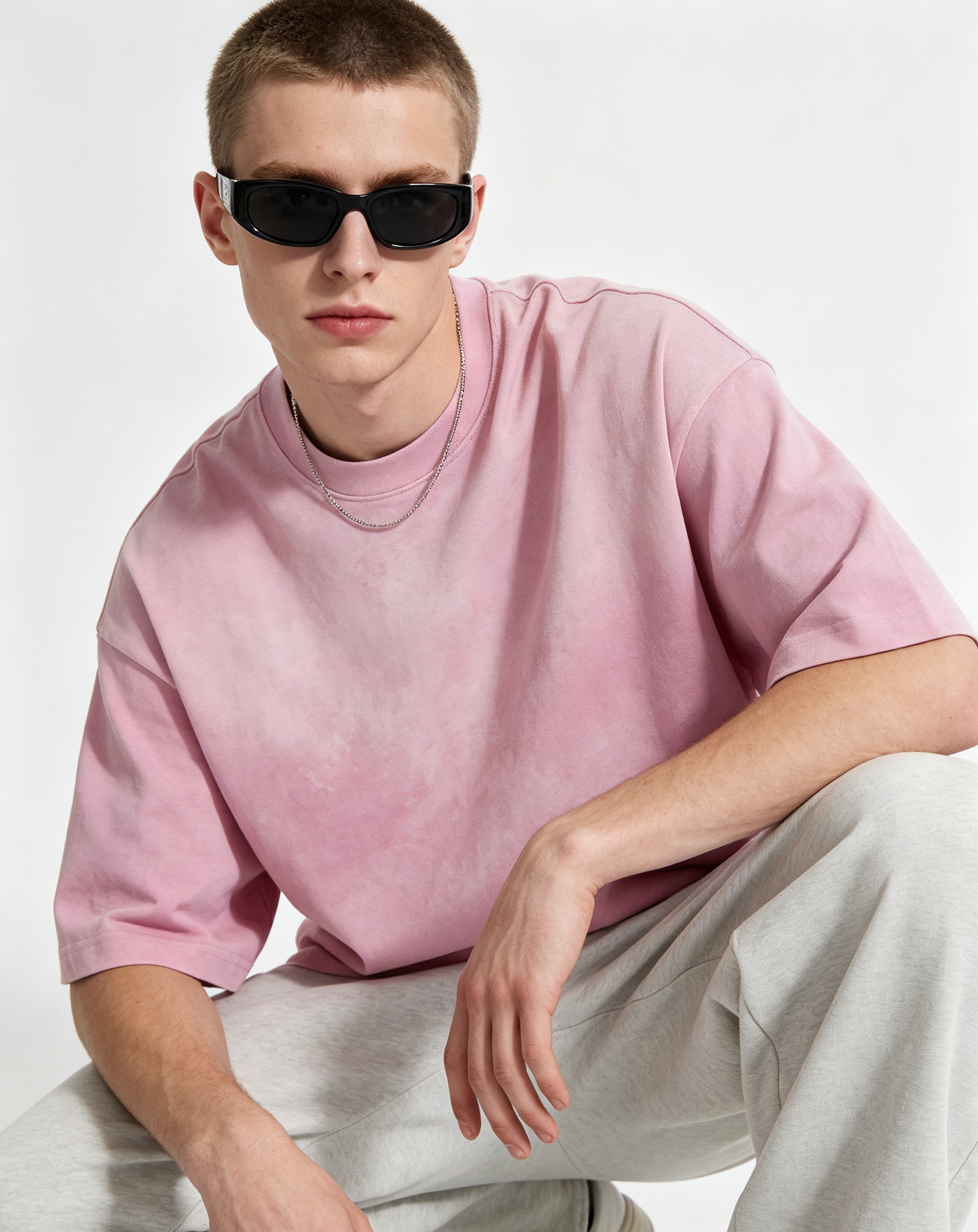 250G Cotton Faded Solid Oversized Raglan Summer Crew Neck Tee 8 Colors