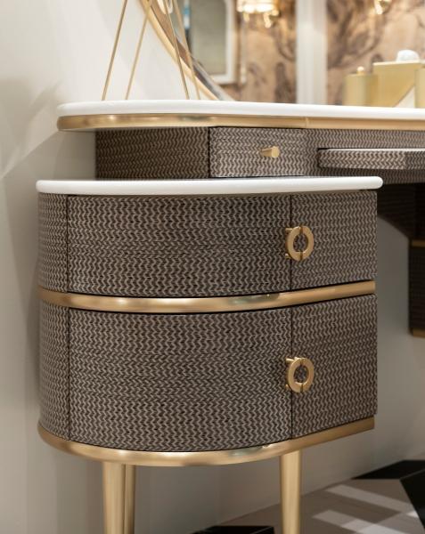 MDF Lighted Corner Vanity Set Standing Dressing Table