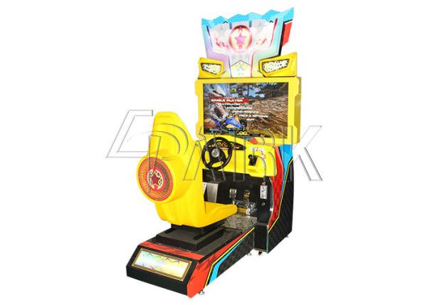 Moto Coin Operated Game Car Driving Simulator Four Wheel Drive 42 Inch Screen