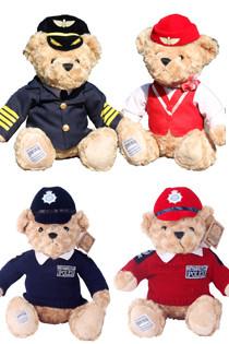 8 Inch Stuffed Animal Toys Pilot Teddy Bear With Uniforms For Promotion Gifts