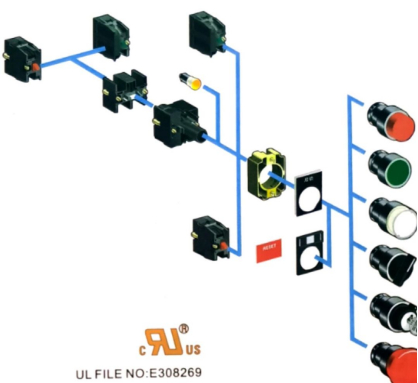 10A 660V Pilot Indicator Light Led Indicator Push Button Switch