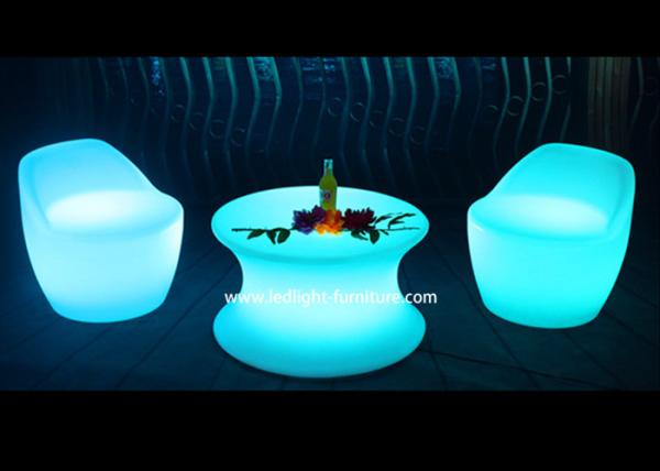 Illuminated Furniture Type LED Coffee Table Set With Rechargeable RGB Light