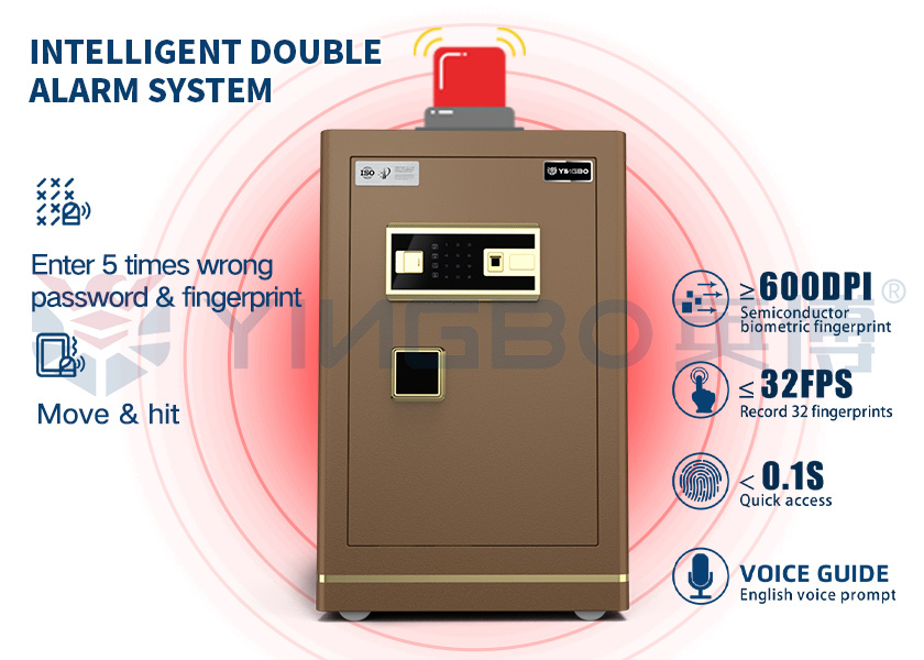 Business Security Safe Box with Biometric Fingerprint Lock Large Capacity Steel Safe for Office Cash & Document Storage