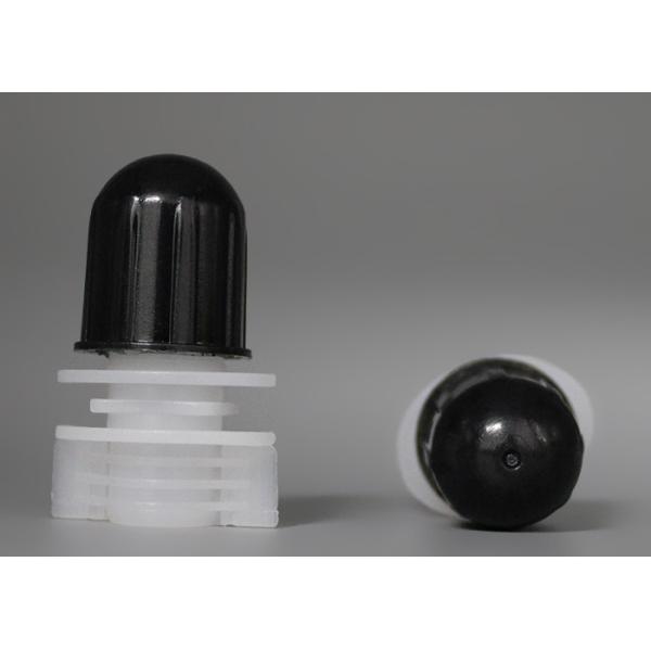 Customized 1mm Thickness Gray Or Black Plastic Spout Caps / Screw On Pour Spouts