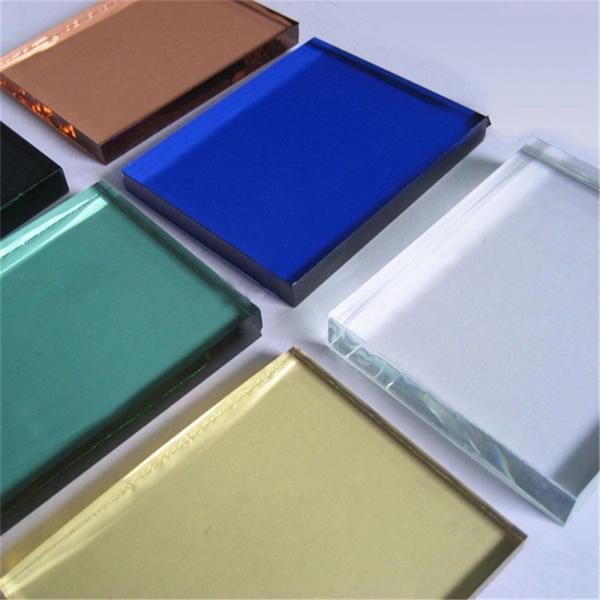 Flat Polished Reflective Glass in Dark Blue Bronze and Grey for Building Construction