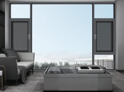 Ahorro de energía Ventana giratoria de aluminio Vidrio templado Ventana de cascada exterior