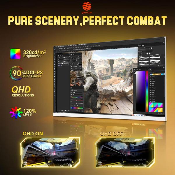 Monitor de juegos UHD 4K de 27 pulgadas, tipo de panel IPS, soporte fijo de 180 Hz, monitor de PC