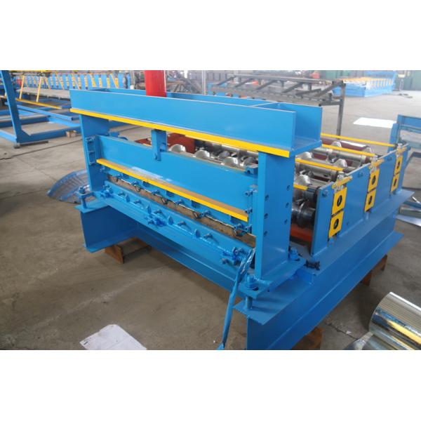 Blue Roofing Sheet Crimping Machine , Automatic Curving Roll Forming Machine