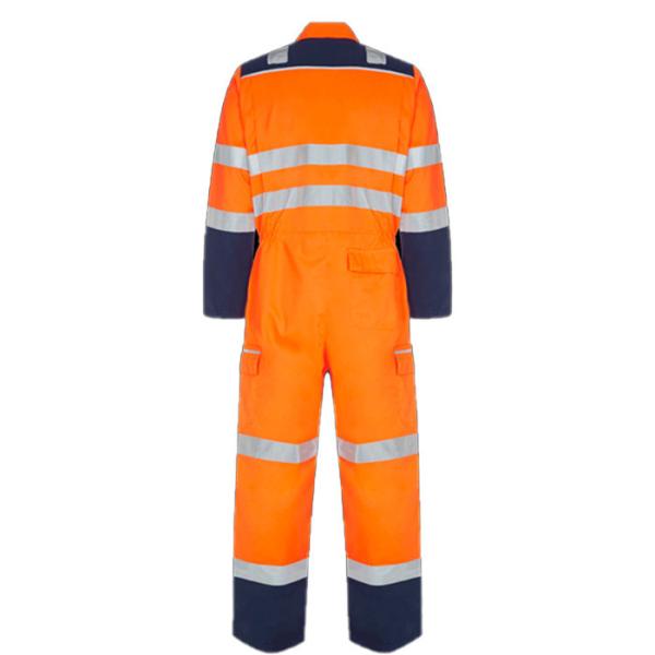 High Visibility Reflective Safety Coveralls Cotton Safety Orange Hi Vis Overalls