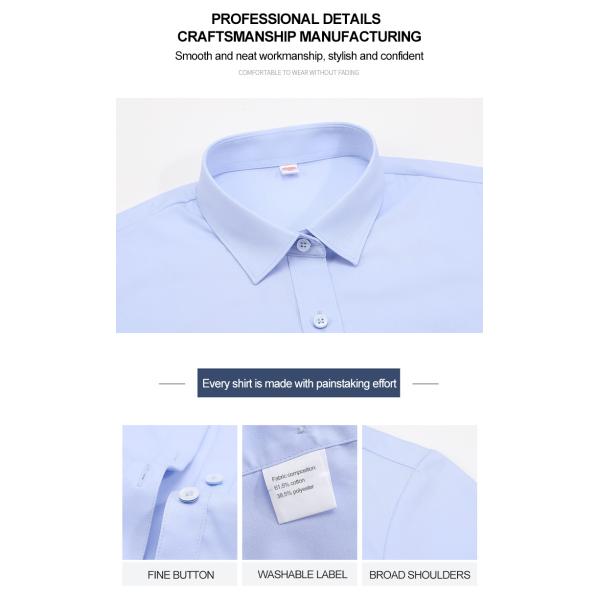 Профессиональная офисная одежда 100% хлопчатобумажные рубашки для мужчин и женщин Не требуется гладить