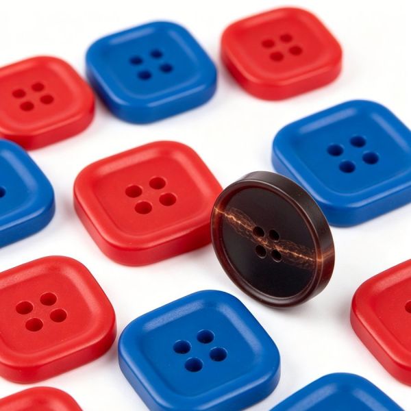 Eco-friendly Resin Buttons with Customizable Colors and Imitation Mosaic Checkered Texture for Garments