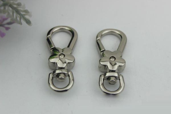 Fashion wild style 4 color cute flower zinc alloy metal snap hook with hole 10 mm