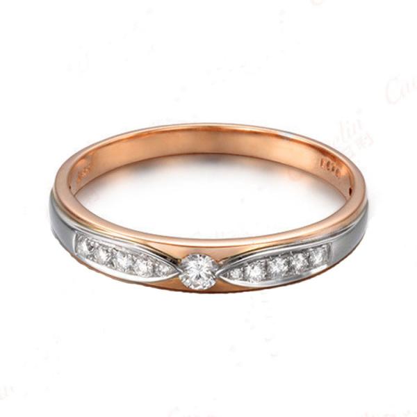 18K Rose Gold White Gold 0.16 Carat Daimonds Engagement Ring (GDR001)