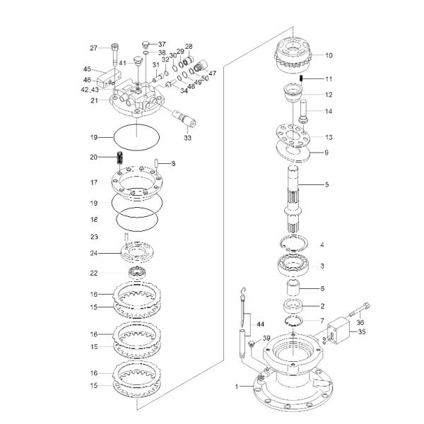 JMF151 31N6 10210 Hyundai Excavator Spare Parts R210-7 Swing Motor JMF151 31N6 10210 Hyundai Excavator Spare Parts R210-7 Swing Motor