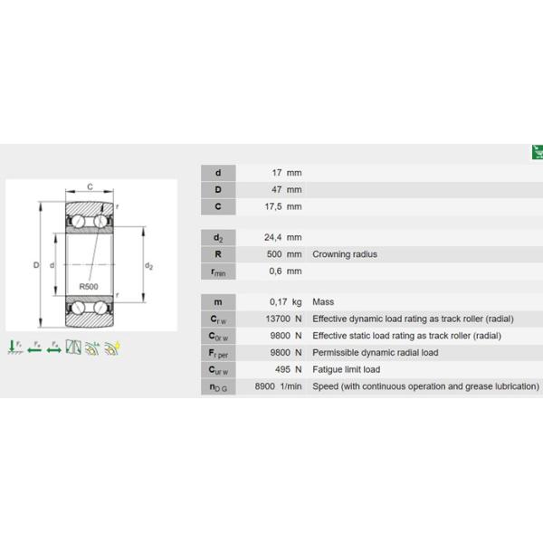 Grease Lubrication Cam Follower Bearing Thick Outer Ring 17×47×17.5mm