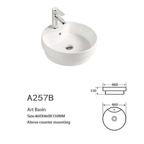 Таз countertop раковины 40cm bathroom сосуда встречный верхний круглый с переполнением