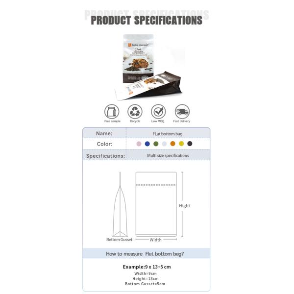 5kg Flat Bottom Snack Packaging Bags Biscuit Cookie Ziplockk Dry Fruits Packaging Pouch