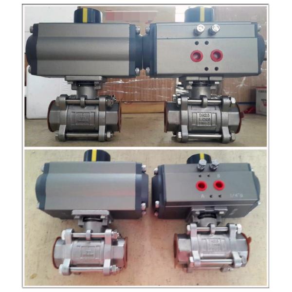 Stainless Steel Sanitary Ball Valve with 90° Pneumatic Actuator