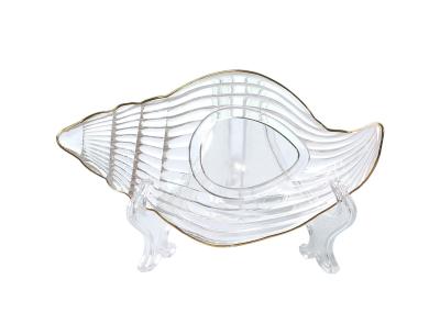 Gold Rimmed Ocean Series Sea Star Crystal Fruit Plate Lead Free Fashionable