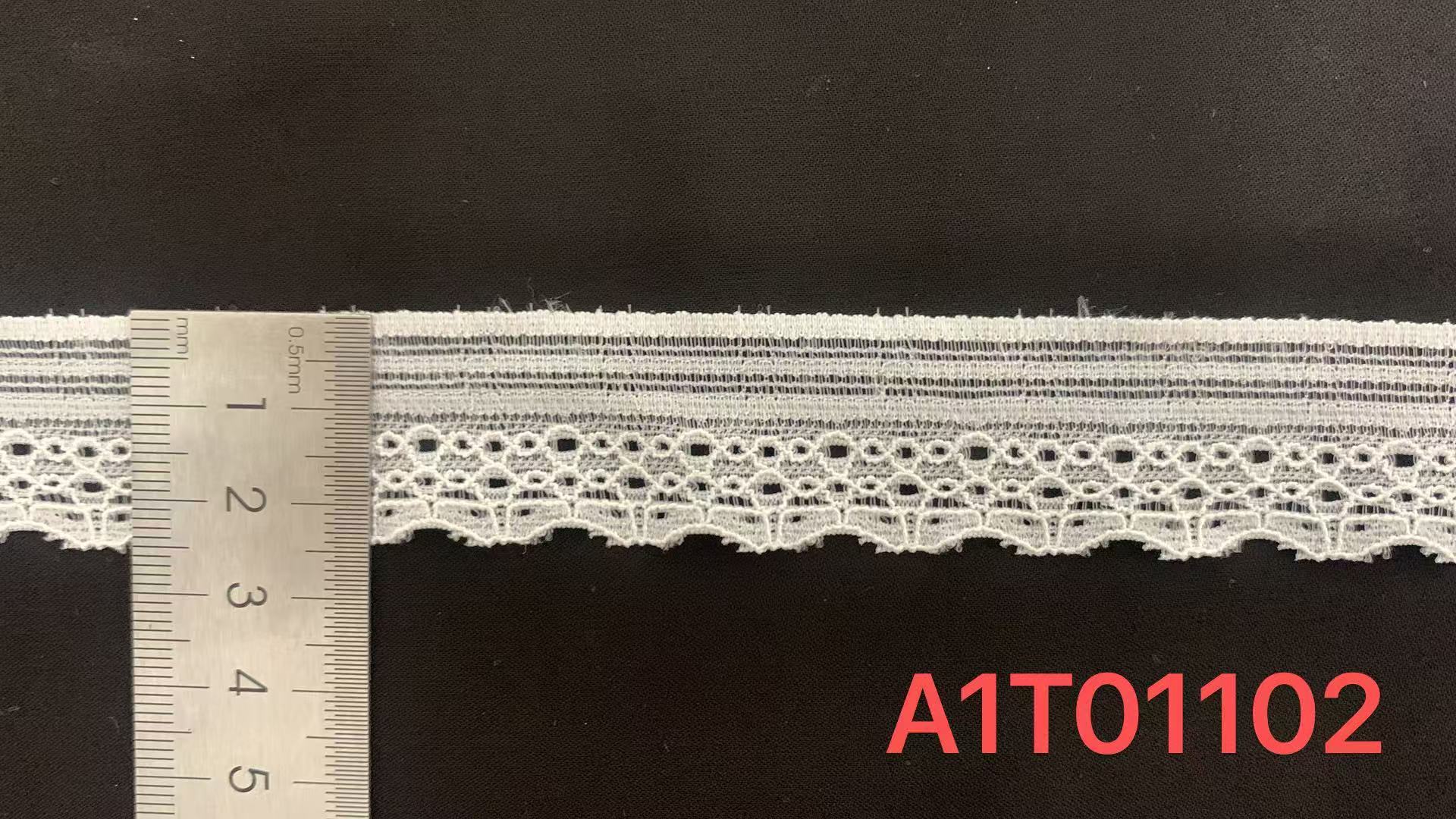 2.5cm Width Scalloped Edge Hollow Mesh Elastic Nylon Spandex Lace Trim for Lingerie and Garment Accessories