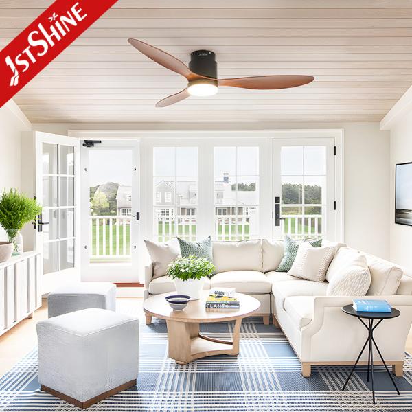 52 polegadas Flush montado Ventilador de teto Luz Decorativo de plástico Dc Motor
