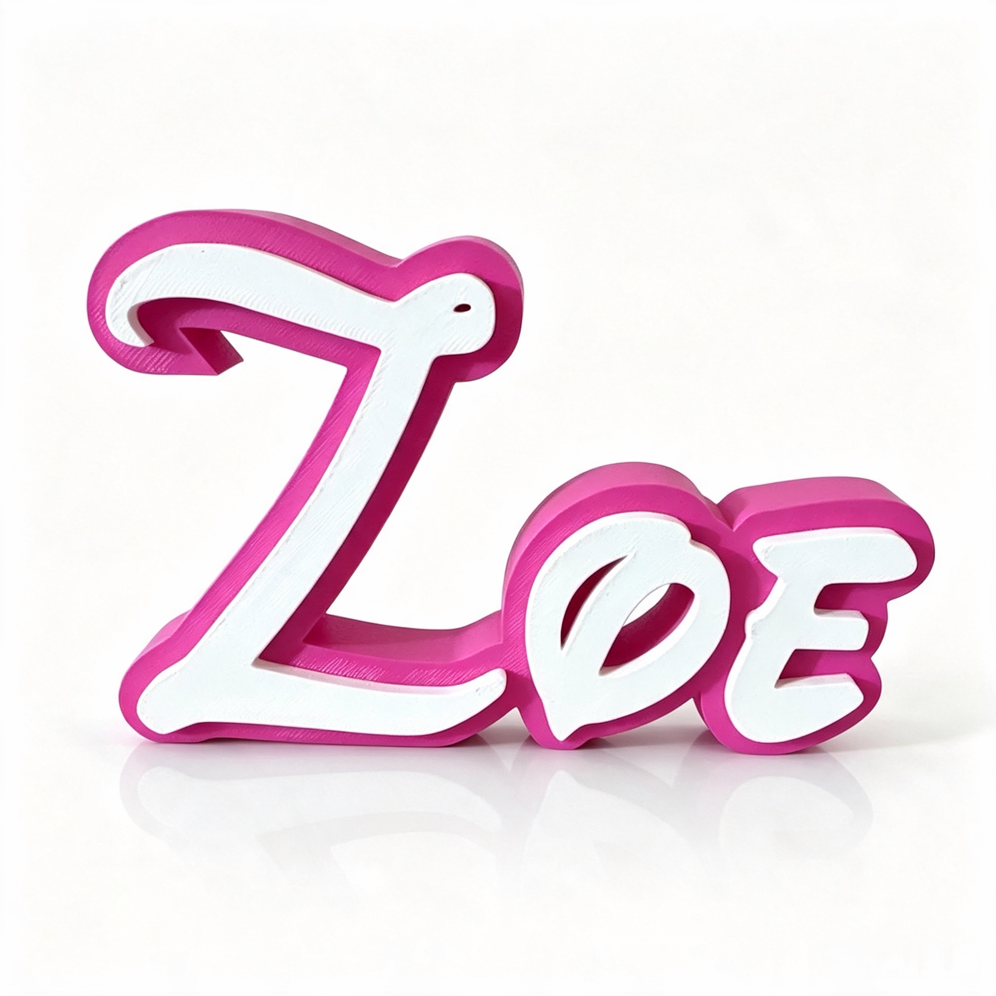 Name Sign Custom 3d Print Order Pink Two Tone Desktop Letter Ornament