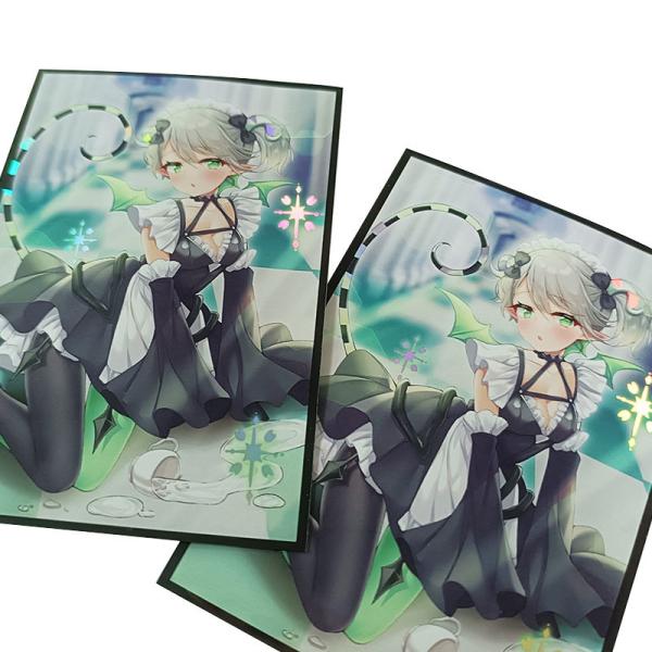 Luvas plásticas feitas sob encomenda de venda quentes do cartão das luvas 62x89mm Art Printed Anime Card Sleeves MTG do cromo de coleção de Yugioh