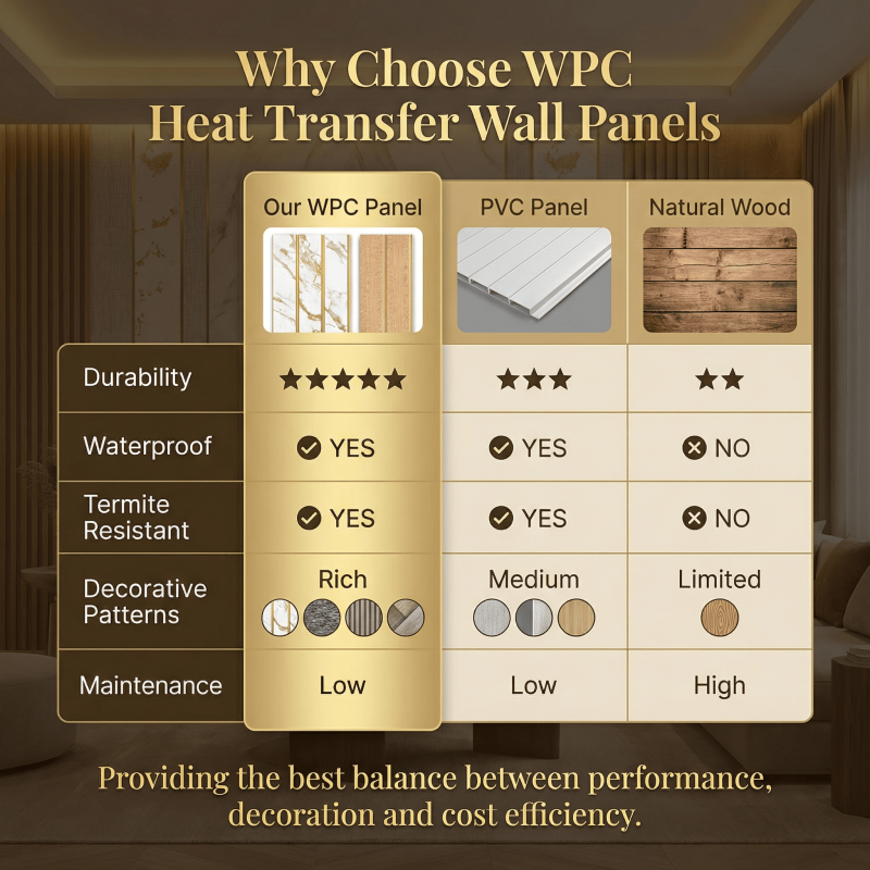 Factory Price Interior Cladding WPC Fluted Wall Panel Boards Heat Transfer Printed Solid Core Interior Decoration