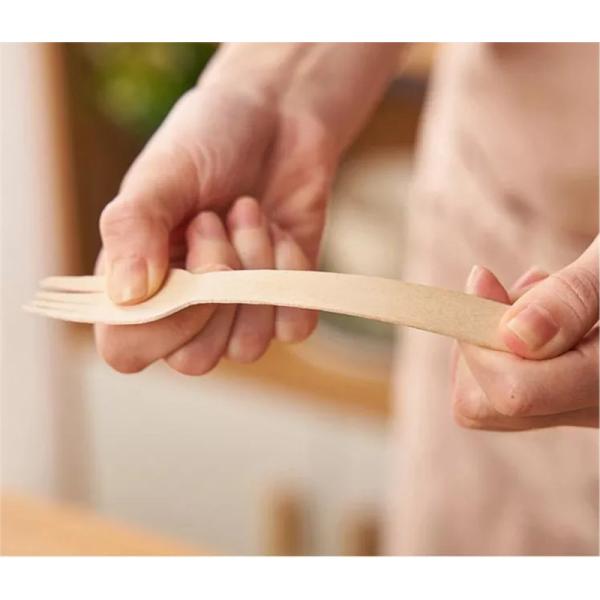 140mm Disposable Wooden Dinner Party Cutlery Set Biodegradable Forks Knives And Spoons