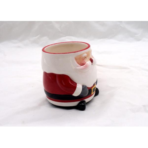 Fashionable 3D Ceramic Mug Handmade Slip Casting Santa Face Mugs For Drinking