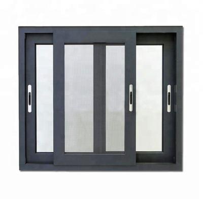 OEM 2 Track Aluminium Sliding Window , Tempered Glass Sliding Window