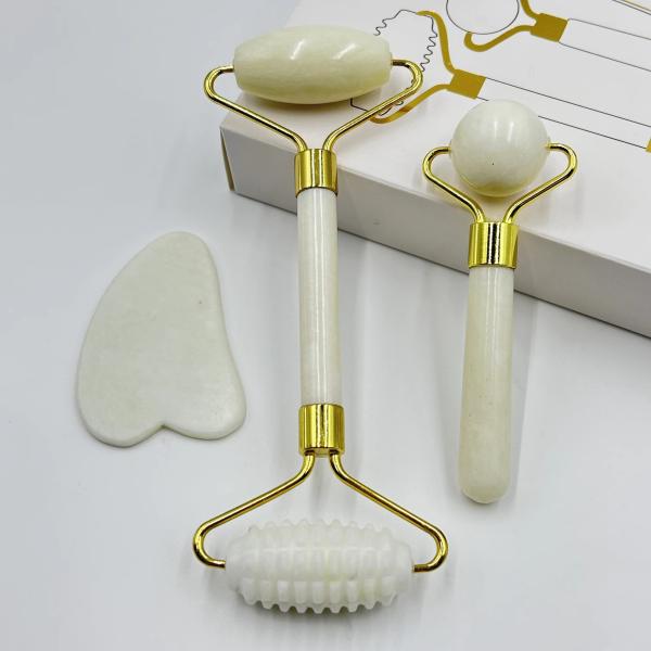 Waterproof Double Head Jade Roller Gua Sha Set for Smoothing Wrinkles and Skin Health
