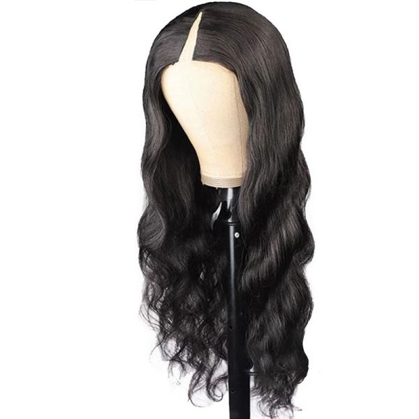 None Lace Wigs V Part Cambodian Hair Wig Body Wave Human Raw Hair No Leave Out Gluless