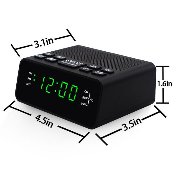 Rádio portátil do mini pulso de disparo da exposição de diodo emissor de luz, despertador do rádio de FM para a casa