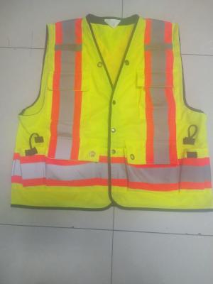 Custom Safety Vest With Pockets Fluorescent Green Reflective Safety Vest