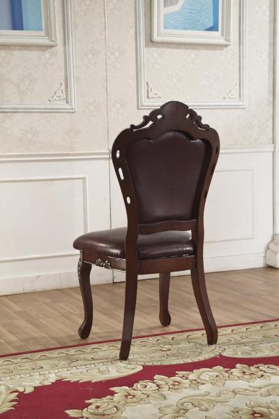 luxury dark color French style wood dining chair furniture
