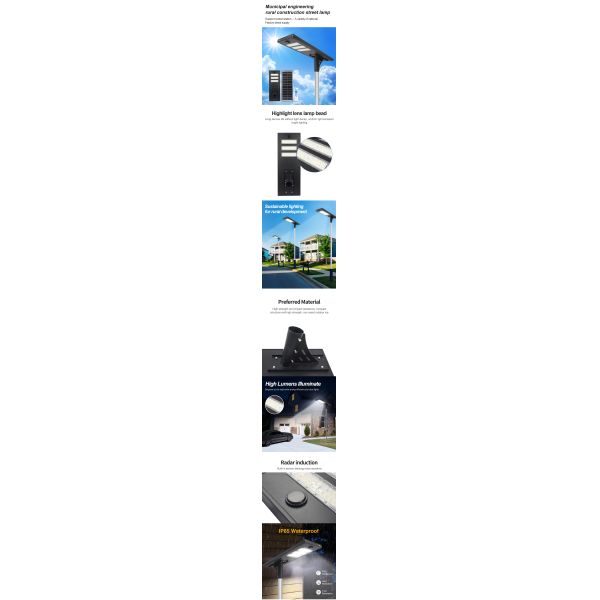 High Power Solar Street Lights Smart Sustainable Constructive For Urban Areas