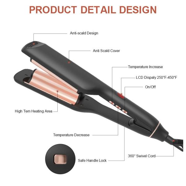 PTC electric Two Barrel Curling Wand , Ceramic 2 Barrel Hair Curler