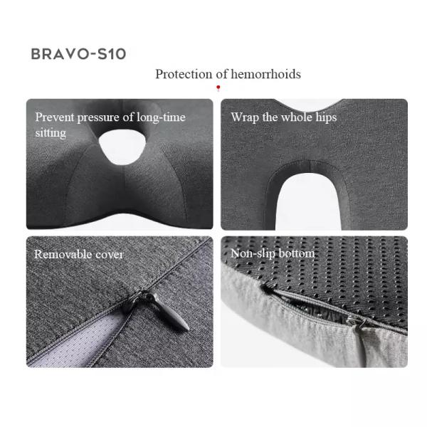 Knitted Inner Cover Memory Foam Orthopedic Seat Cushion for Individualized Support